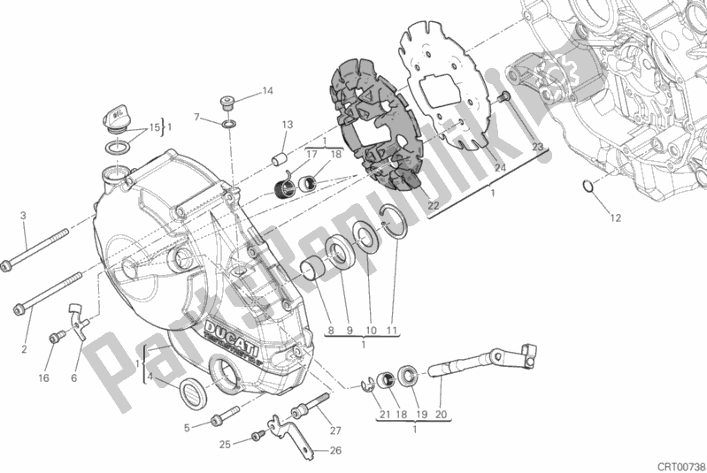 Wszystkie części do Pokrywa Sprz? G? A Ducati Multistrada 950 Brasil 2019